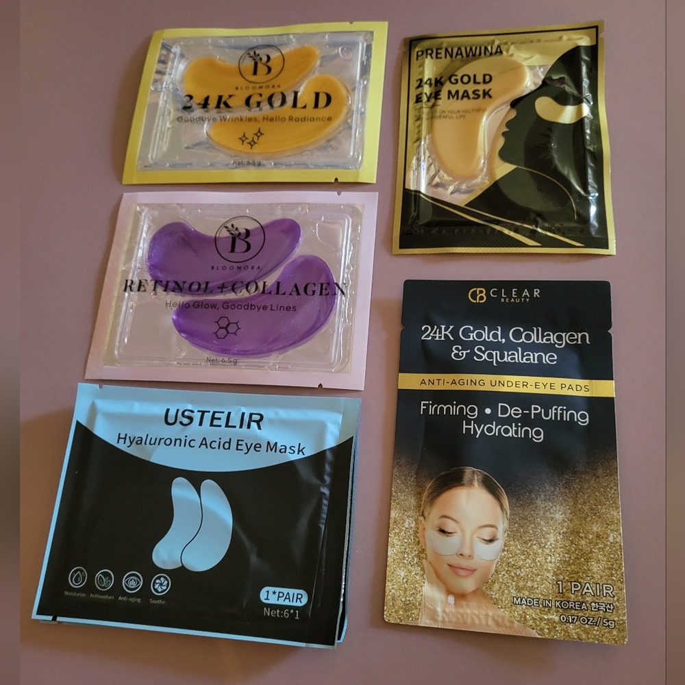 Eye Mask Set with Gold and Purple Variants